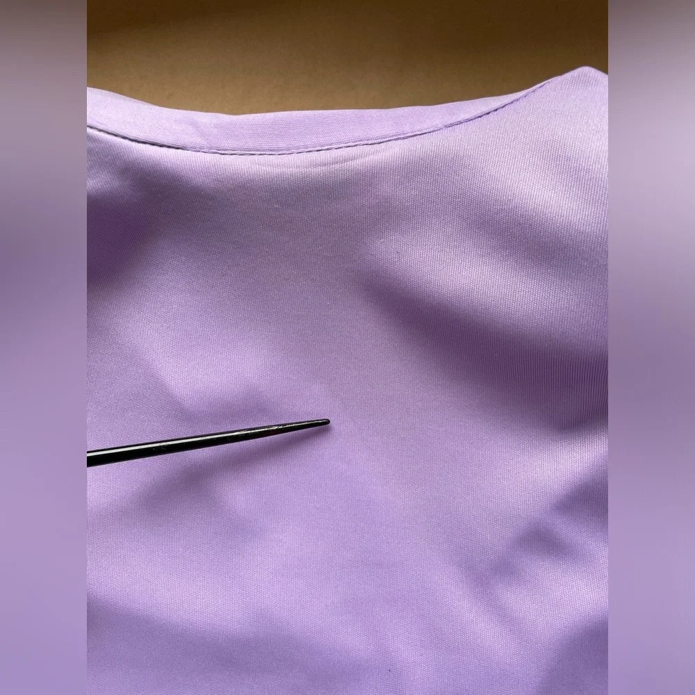 Vintage Lavender Ruffle Short Sleeved Blouse - Picture 11 of 12